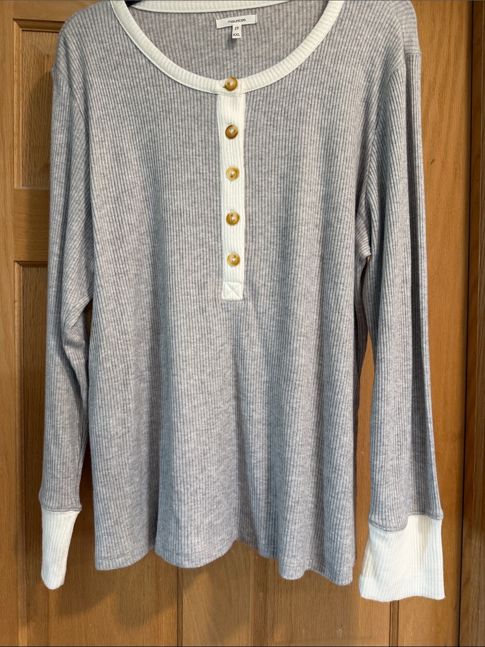 Maurices Light Gray Ribbed Sweater